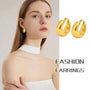 Ermania - Trendy Chunky Stainless Steel Hoop Earrings - Ermania