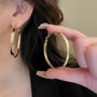 Ermania - Fashion Large Flat Hoop Earrings - Ermania
