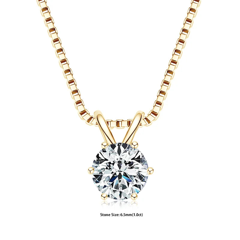 Ermania- Moissanite Pendant Necklaces Sterling Silver