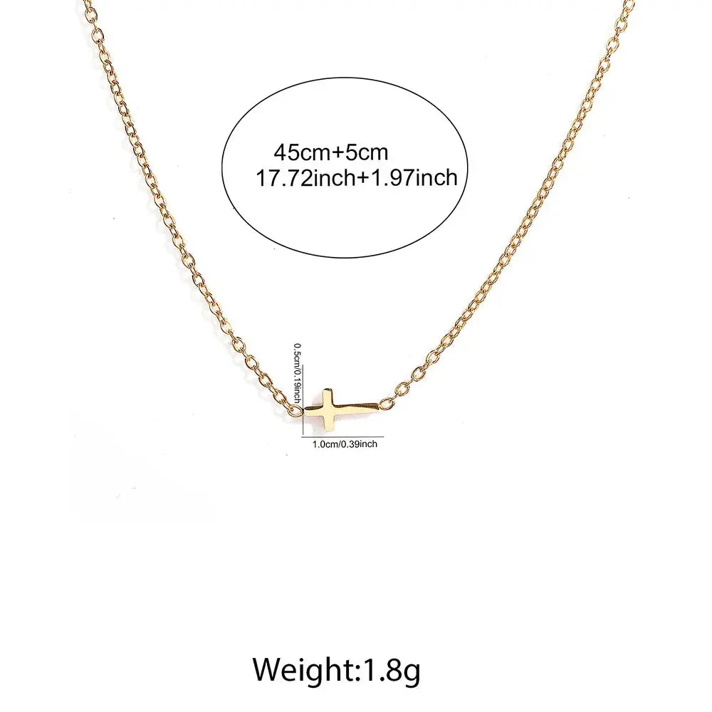 Stainless Steel Delicate Vintage Cross Pendant Necklace - Ermania