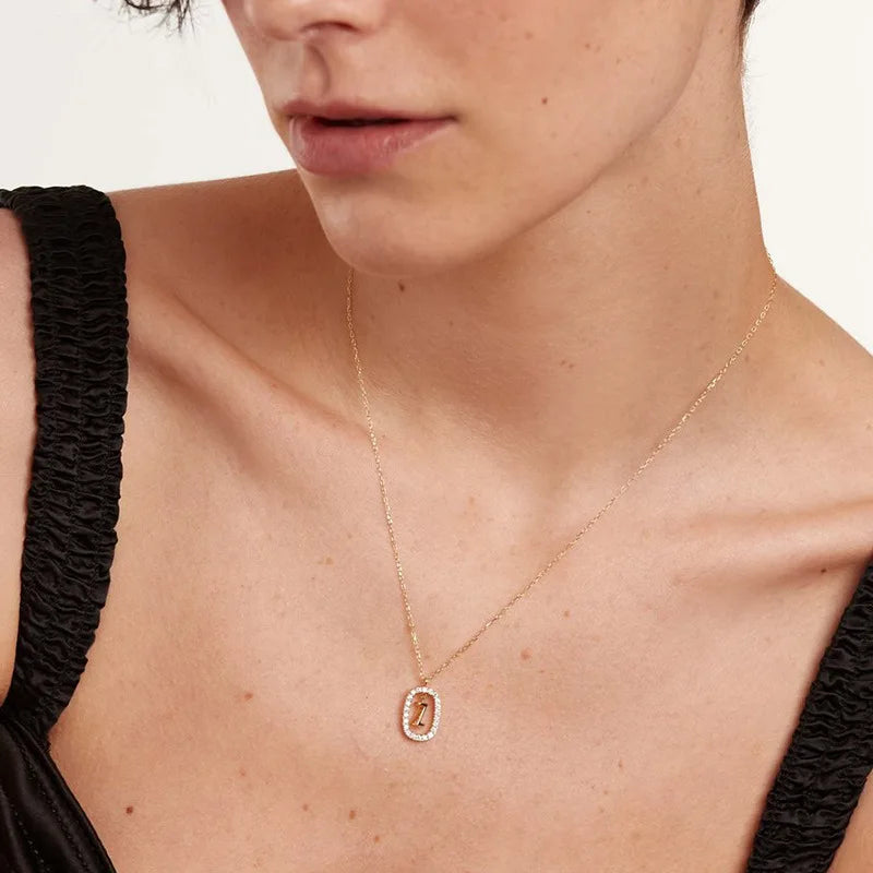 Ermania - Sterling Silver Alphabet Necklace customizable