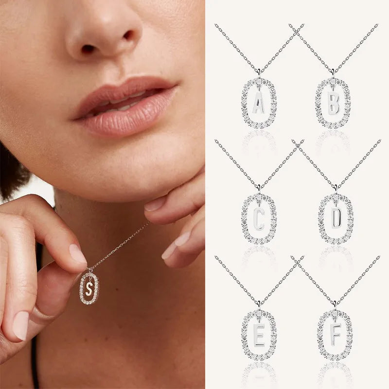 Ermania - Sterling Silver Alphabet Necklace customizable