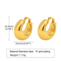 Ermania - Trendy Chunky Stainless Steel Hoop Earrings - Ermania
