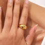 Ermania - E.B.belle Collection Colorful Crystal Zircon Gold Plated Ring - Ermania