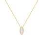 Ermania - Stainless Steel Plated 18K Gold Oval Shell Pendant Necklace - Ermania