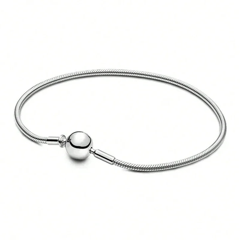 Ermania - Sterling Silver Love Heart Bracelet with Chain