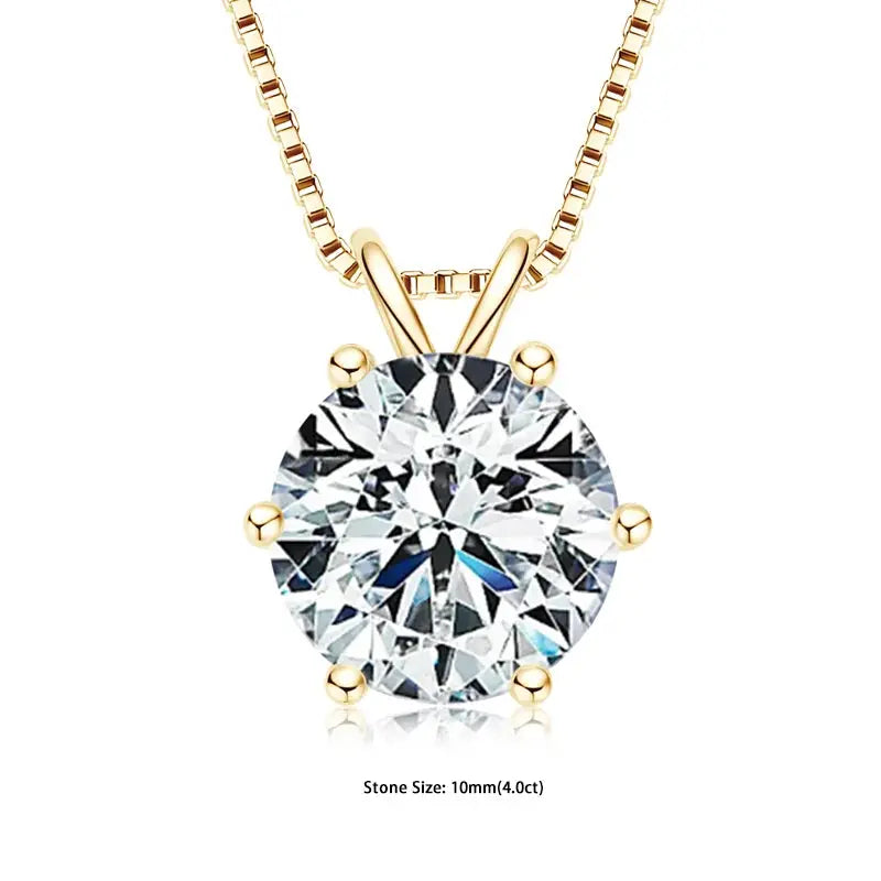 Ermania- Moissanite Pendant Necklaces Sterling Silver - Ermania