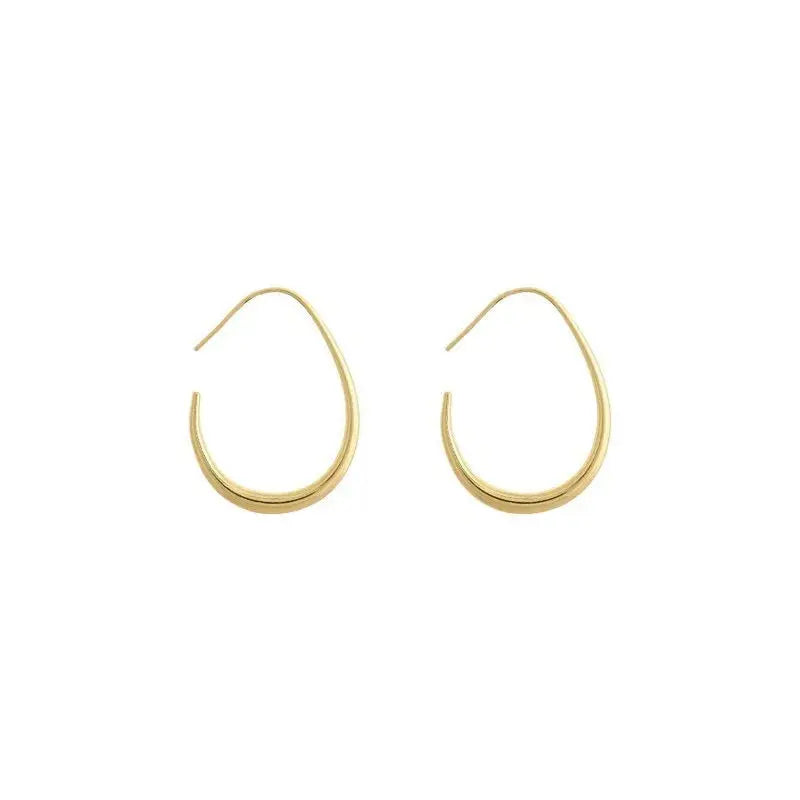 Ermania- Golden Ellipse Hoop Earrings - Ermania