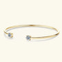 Ermane - Moissanite Bangle Cuff Real 925 Sterling Silver Bracelet - Ermania