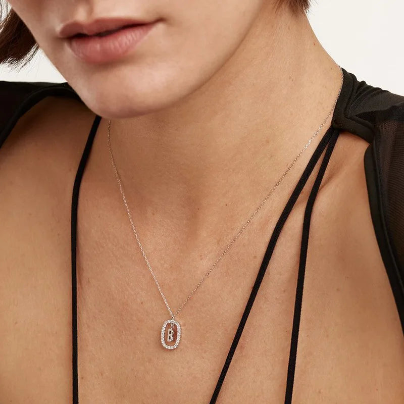 Ermania - Sterling Silver Alphabet Necklace customizable