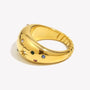Ermania - E.B.belle Collection Colorful Crystal Zircon Gold Plated Ring - Ermania