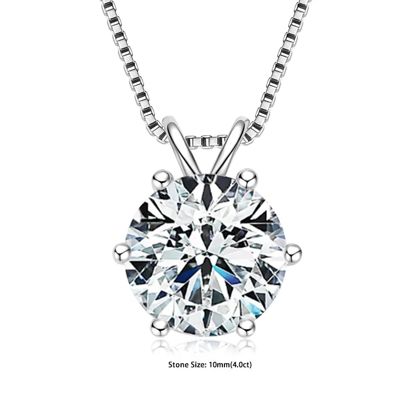 Ermania- Moissanite Pendant Necklaces Sterling Silver
