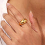 Ermania - E.B.belle Collection Colorful Crystal Zircon Gold Plated Ring - Ermania