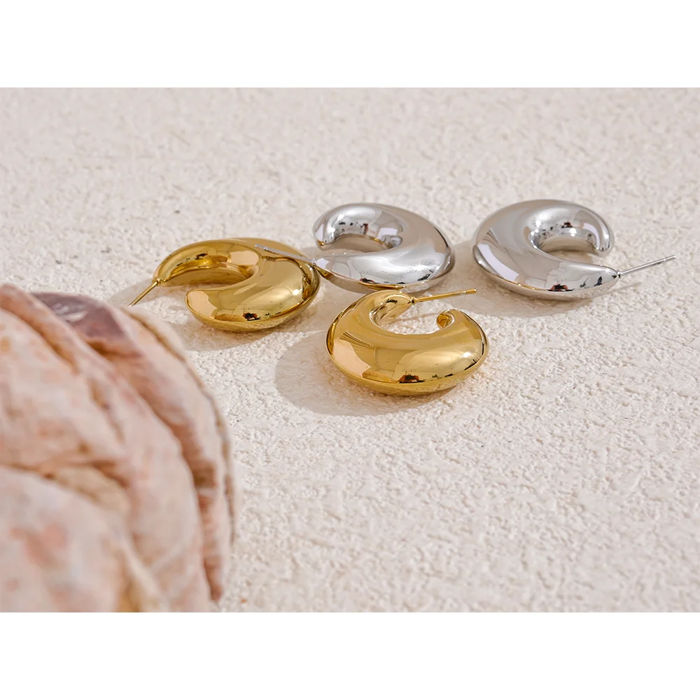 Ermania - Chunky Earrings, 18K Gold Plated