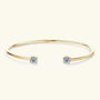 Ermane - Moissanite Bangle Cuff Real 925 Sterling Silver Bracelet - Ermania