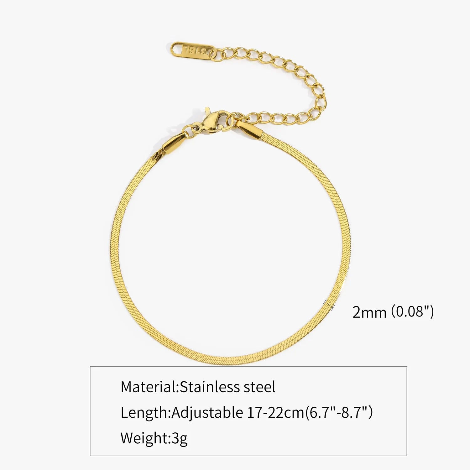 Ermania Hop Stainless Steel Bracelet Gold Color