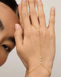 Ermania - 14K Yellow Gold Plated Stainless Steel Hand Chains Bracelet - Ermania