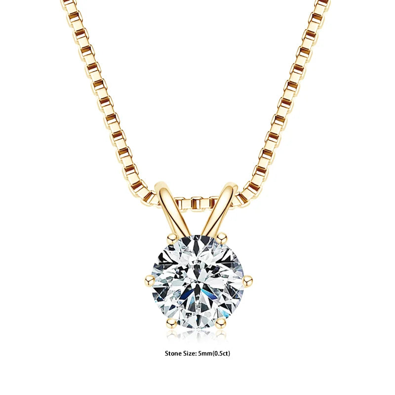 Ermania- Moissanite Pendant Necklaces Sterling Silver