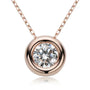 Ermania - Round Bezel Moissanite Pendant Necklace - Ermania