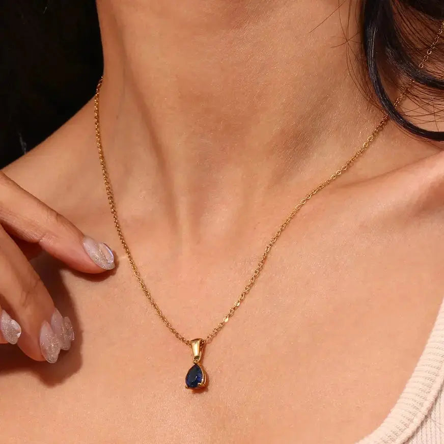 Ermania - Crystal Necklace Stainless Steel Gold Plated - Ermania
