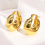 Ermania - Trendy Chunky Stainless Steel Hoop Earrings - Ermania