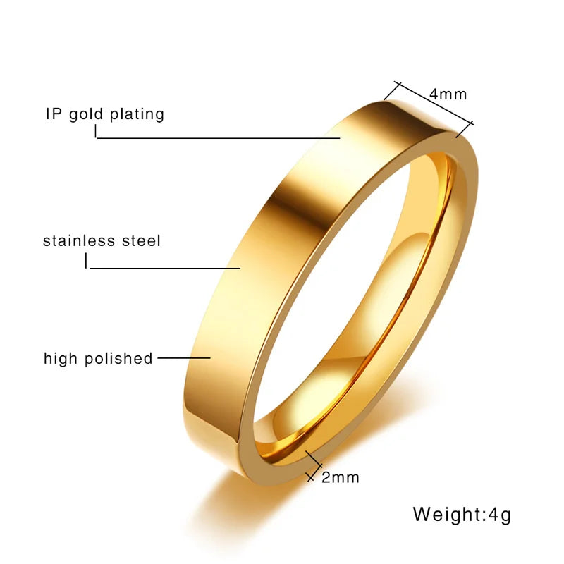 Ermania - 18k Gold Plated Stainless Steel Ring