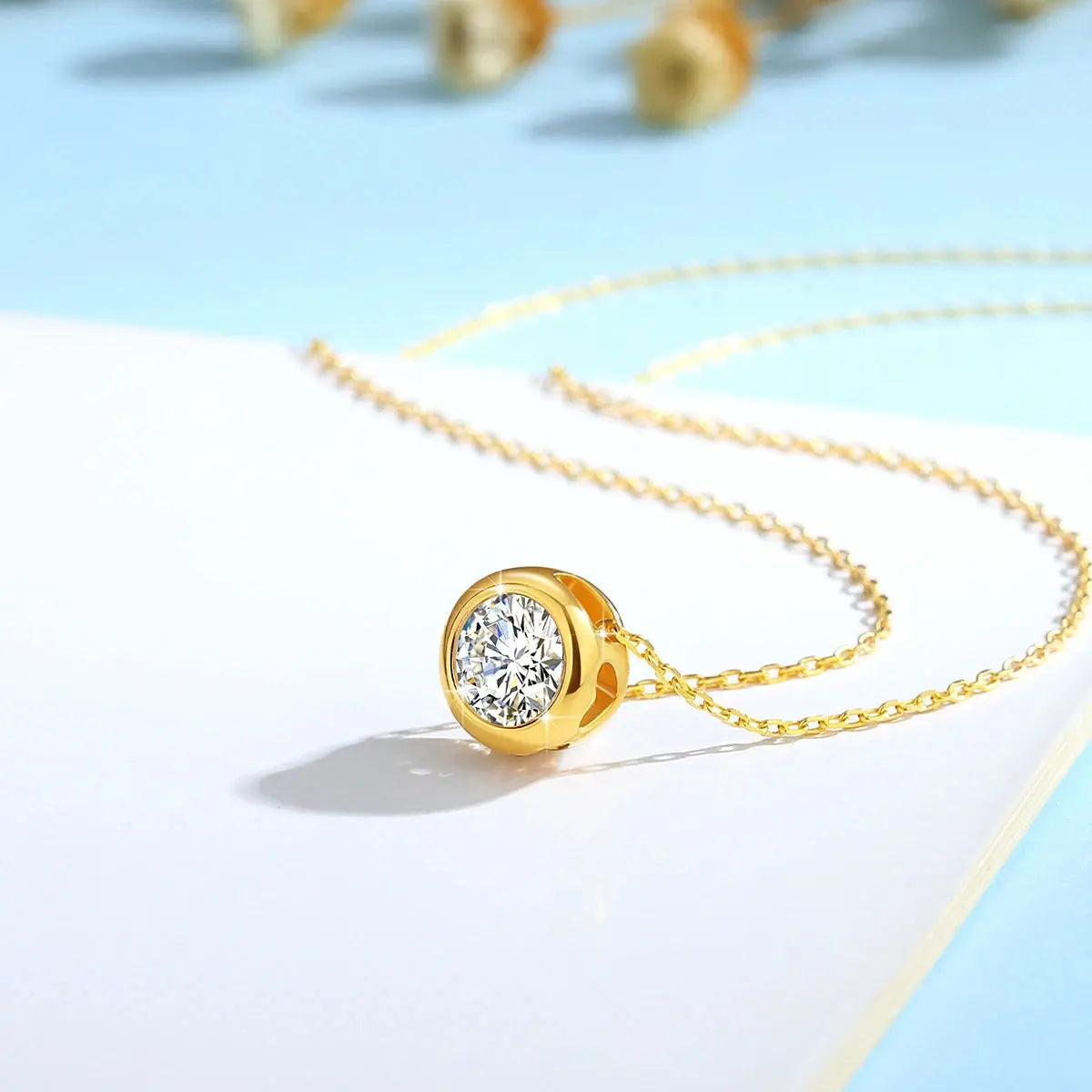 Pure 18k Gold Necklace With Moissanite, Ermania - Ermania