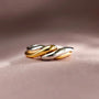 Ermania - Huitan Trendy Two Tone Twist Finger Ring - Ermania