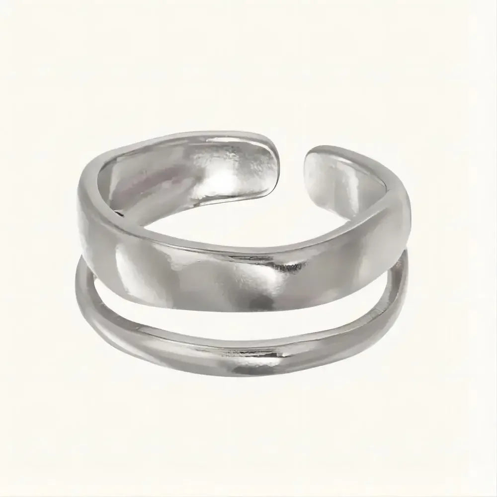 Ermania - Double Row Stackable Stainless Steels Ring 18K Plated Gold