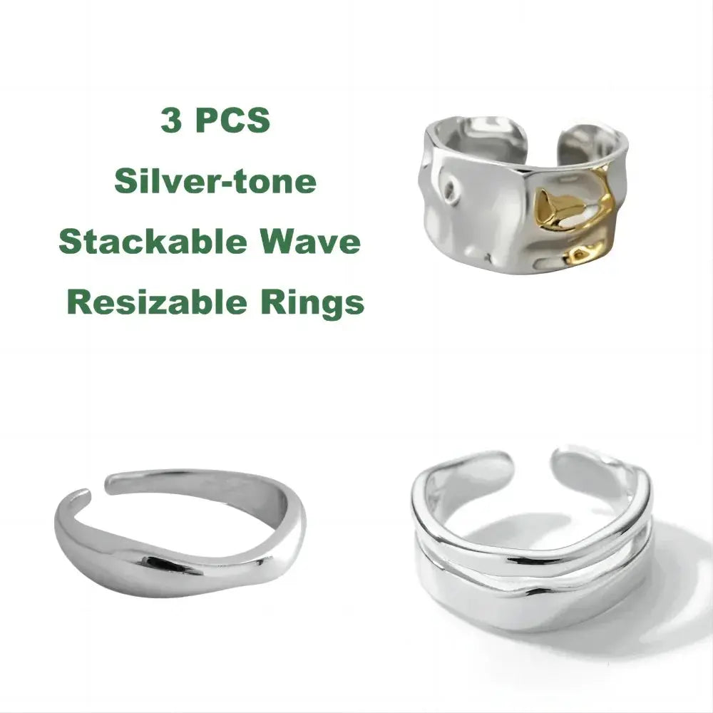 Ermania - Double Row Stackable Stainless Steels Ring 18K Plated Gold - Ermania